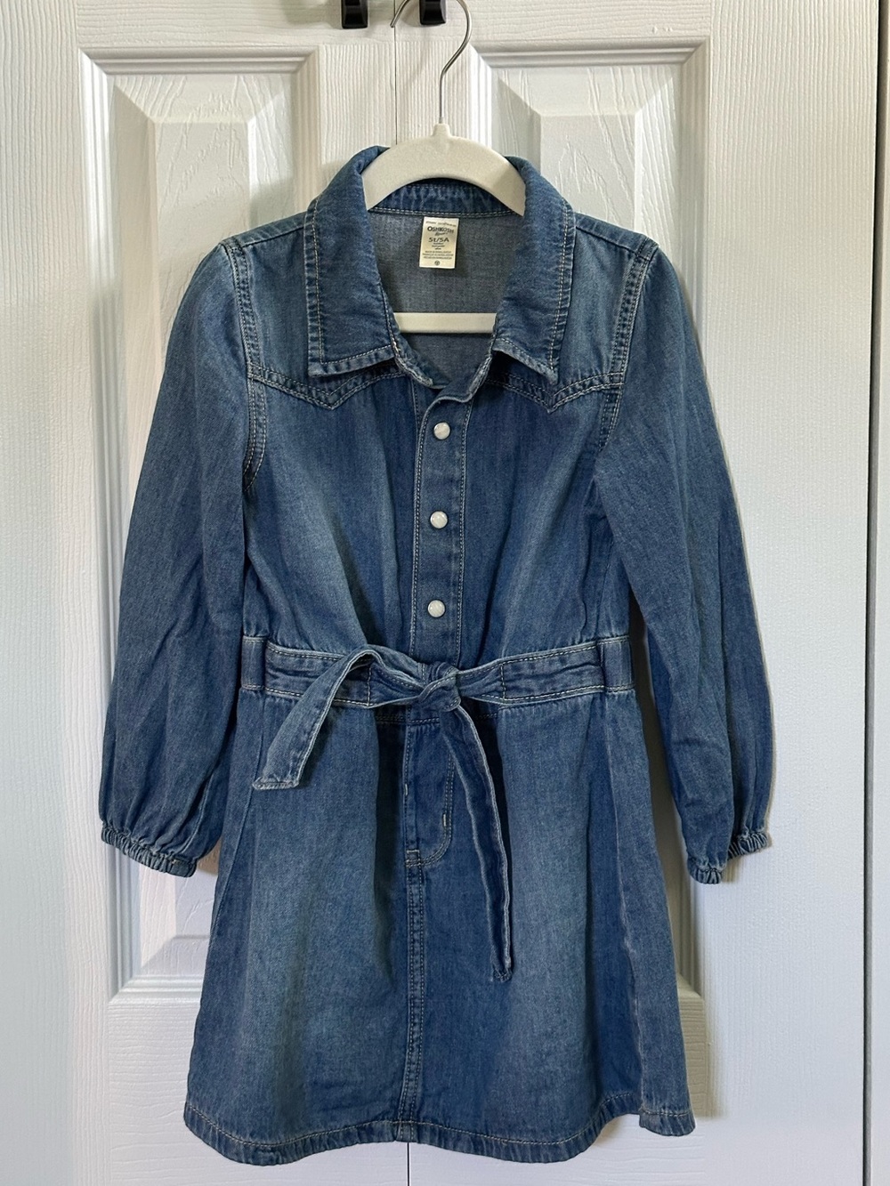 OshKosh B'gosh Toddler Girls' Denim Dress with Belt (Size 5/5T)